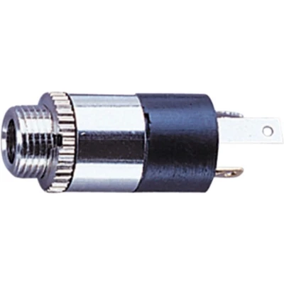 Afbeelding van 3,5mm Jack (v) inbouw connector metaal/plastic 3 soldeerpunten / stereo