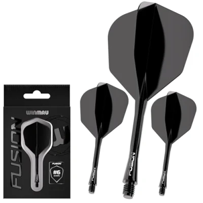 Afbeelding van Winmau Fusion Solid Black NO6 Dart Flights Inbetween