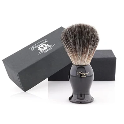 Afbeelding van Haryali London Shaving Brush Natural Hair Cream for Smooth and Soft Traditional Black Color Perfect with Any or Soap