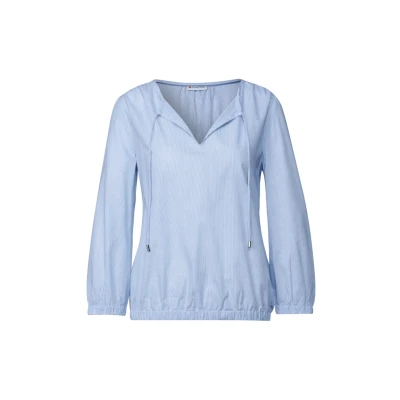 Afbeelding van Street One Gestreifte Blouse, Dames, Maat: 38, Blau