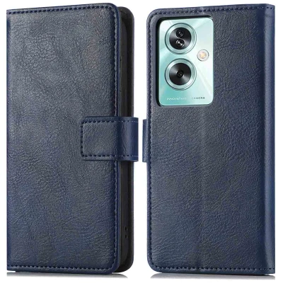 Afbeelding van Oppo A79 Hoesje Kunstleder iMoshion Bookcase Donkerblauw Telefoonhoesje