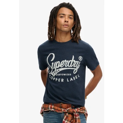 Afbeelding van Superdry Mannen Copper Label Workwear T shirt Donkerblauw Grootte: L