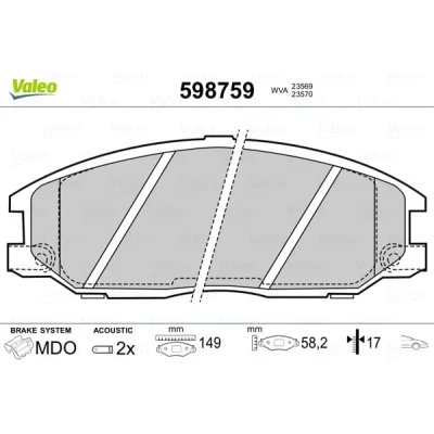 Afbeelding van Valeo Remblokset 598759