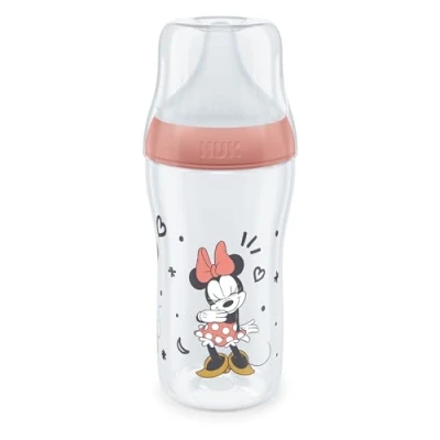 Afbeelding van NUK Perfect Match Minnie babyfles Mouse met temperatuur Control 260ml vanaf 3 maanden in rood