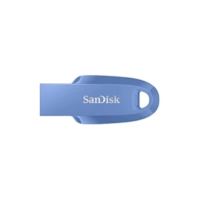 Afbeelding van SanDisk Ultra Curve 3.2 Flashdrive 128 GB (RescuePRO Deluxe, Snelheden Tot 100 MB/s, Sleutelhangerring) Blauw