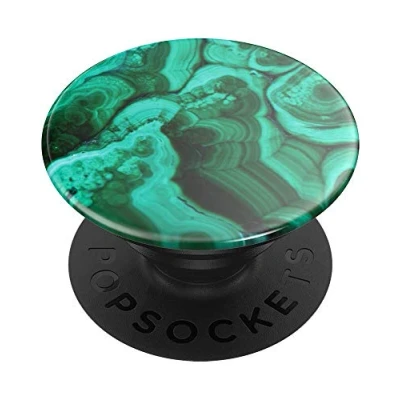 Afbeelding van Popsockets Popgrip Uittrekbare Greep En Standaard Voor Smartphones Tablets Met Een Verwisselbare Poptop Malachite Gloss