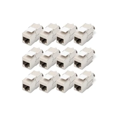 Afbeelding van DIGITUS Keystone module Cat 6A afgeschermd 12 stuks RJ45 jack 500 MHz 10GBase T AWG 26 22 Ontwerp Met kabelbinder Montage zonder gereedschap