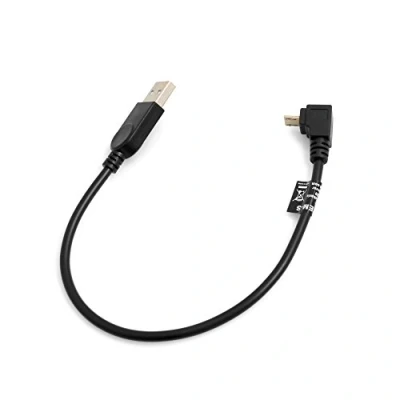 Afbeelding van System S Micro USB kabel 90 graden hoek adapter datakabel oplaadkabel 27 cm