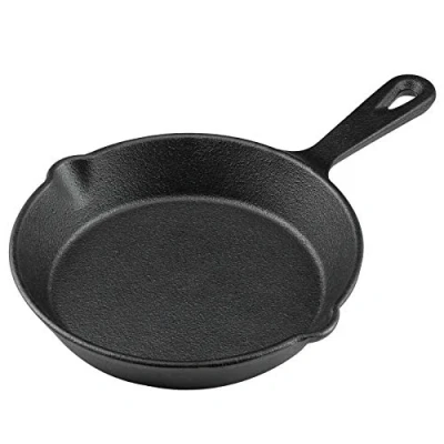 Afbeelding van MOZUVE 20,5 cm gietijzeren koekenpan, koekenpan met druppeltuiten, voorgekruid ovenbestendig kookgerei, camping binnen en buiten koken, grillveilig, restaurantchef kok kwaliteit