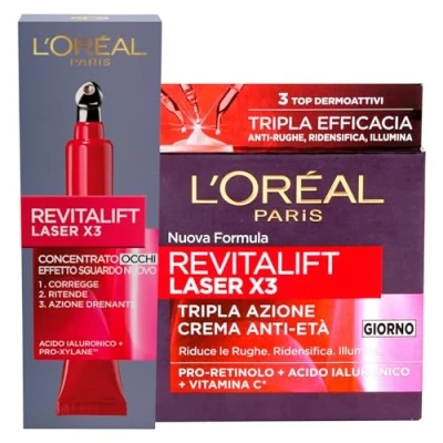 Afbeelding van L&#039;Oréal Paris Revitalift X3 Laserdagcrème, anti rimpel + lasercontour aging, 2 behandelingen met hyaluronzuur en prox xylane