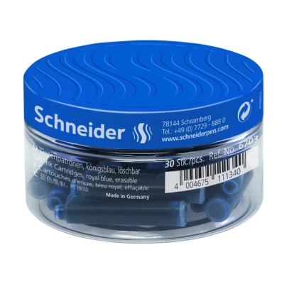 Afbeelding van 30 Inktpatronen Schneider koningsblauw uitwisbaar