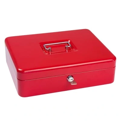 Afbeelding van NIEUW!! SAX geldcassette 30x24x9 cm, munteninzet, ROOD