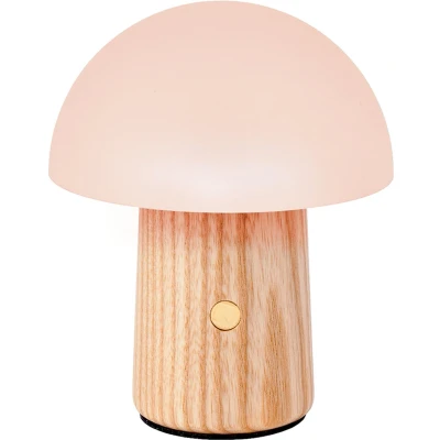 Afbeelding van Gingko Mini Alice Mushroom Tafellamp Licht Essenhout