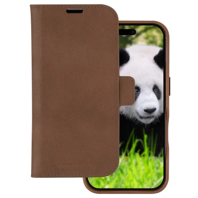 Afbeelding van Apple iPhone 16 MagSafe Hoesje Echt leder dbramante1928 Bookcase/2 in 1 Case Bruin Telefoonhoesje