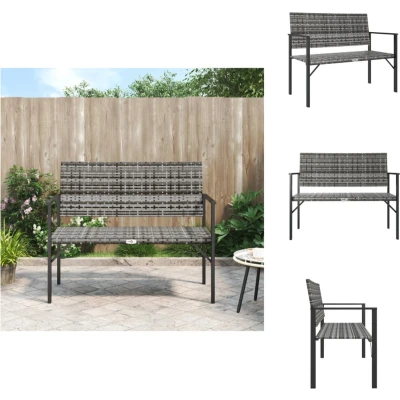 Afbeelding van Tuinbank 2 zits poly rattan grijs
