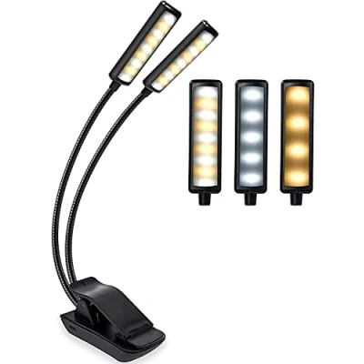Afbeelding van CCHKFEI Oplaadbare Muziek Stand Licht led Boek Dubbele Hoofd Clip Leeslichten, 18 E Reader Lichten On Orchestra Piano Lights met Eye Caring voor Kinderen &amp;