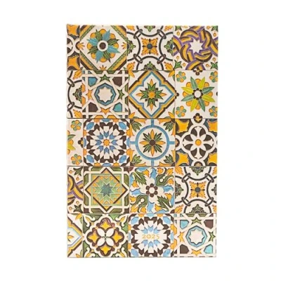 Afbeelding van Porto (Portuguese Tiles) Maxi 12 month Vertical Hardback Dayplanner 2025 (Elastic Band Closure): tydzień na dwóch stronach, zamykany gumkę, papier 100 gsm