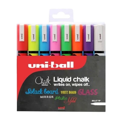 Afbeelding van Vloeibare krijtstiften Uni Ball PWE 5M Multicolour 8 Stuks