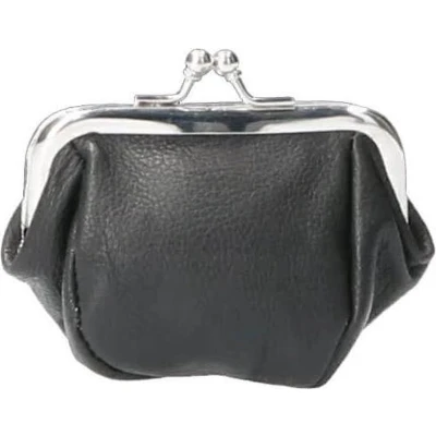 Afbeelding van Leather Design Klein Beugel Beursje Zwart
