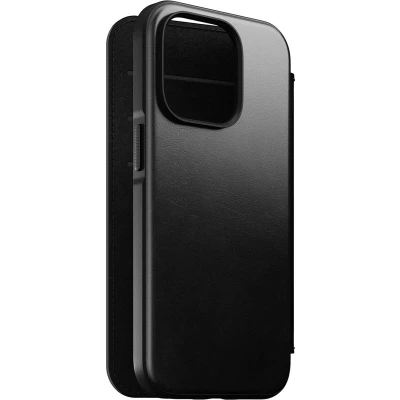 Afbeelding van Nomad Rugged Horween Leather Folio iPhone 14 Pro Mag hoesje zwart