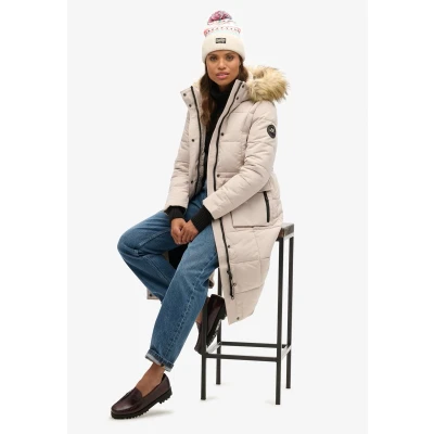 Afbeelding van Superdry Vrouwen Gebreide Beanie met Patroon Crème Grootte: 1SIZE