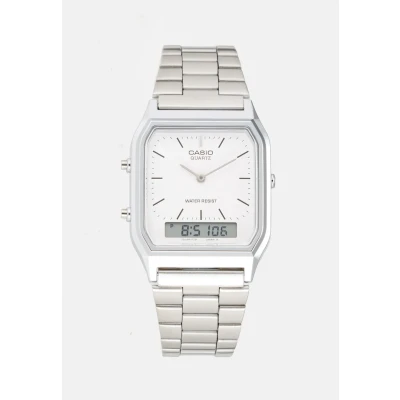 Afbeelding van Casio AQ 230A 7DMQYES Horloge Retro analoog digitaal zilverkleurig