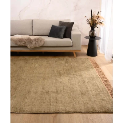 Afbeelding van Viscose Vloerkleed Gem Olijfgroen 200x300 Cm