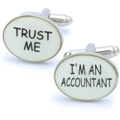 Afbeelding van Manchetknopen Trust Me Accountant Ovaal