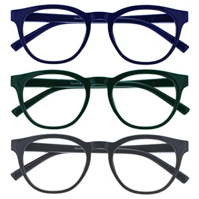 Afbeelding van Opulize Blu 3 Stuks Blauw Licht Blokkeert Bril Groen Grijs Computer Ontspiegeld Mannen Vrouwen BBB5 367 +0,00