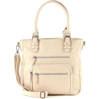 Afbeelding van FREDsBRUDER Leren Schoudertas Utility Collection Megapixel Zip Bag Cream Beige