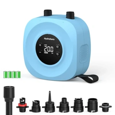 Afbeelding van Hydrohero Elektrische Paddleboard Pomp, Oplaadbare 20PSI Hoge Druk SUP Intelligente Dubbele Fase Inflatie &amp; Deflatie, Auto afslag voor Stand Up Paddleboards, Surf Kite, Tent, Boot (Blauw)