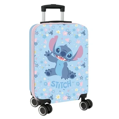 Afbeelding van STITCH HAPPY cabinetrolley 50,8 cm, koffer met wielen, veiligheidsslot, lichte koffer, 34,5 x 20 55 Lichtblauw, M, Casual