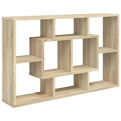 Afbeelding van Wandschap 85x16x52,5 cm bewerkt hout sonoma eikenkleurig