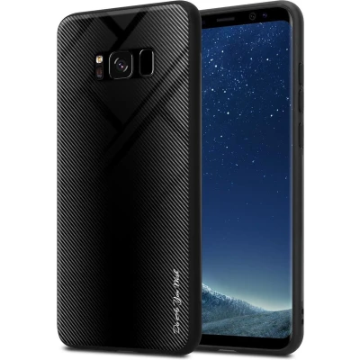 Afbeelding van Cadorabo Hoesje geschikt voor Samsung Galaxy S8 in OPAAL ZWART Beschermhoes gemaakt van TPU silicone Case Cover en achterkant gehard glas