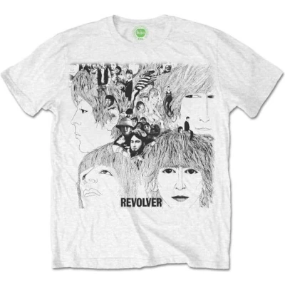 Afbeelding van The Beatles Revolver Album Cover Heren T shirt 4XL Wit
