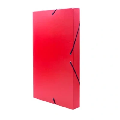 Afbeelding van Raylu Paper Projectmap Matt A4 met 3 cm rugbreedte, stevige kartonnen map en elastische sluiting voor schoolprojecten of kantoor, formaat 34 x 24 (rood)