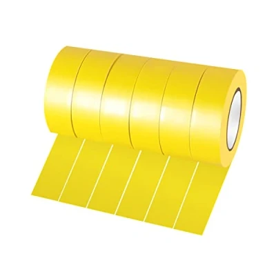 Afbeelding van Xrkuu 6 rollen geel elektrische tape, 18 mm x 10 m PVC isolatietape, waterdichte sterke zelfklevende tape voor draadprojecten, isolatie en reparatie gebroken draden