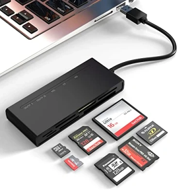 Afbeelding van Multi SD kaartlezer USB 3.0, SD/TF/CF/MS/XD 5Gbps High Speed geheugenkaartlezer voor SDXC SDHC Micro CF MS MMC kaarten, Sony Memory Stick Pro Duo adapter, lees 5 kaarten tegelijkertijd
