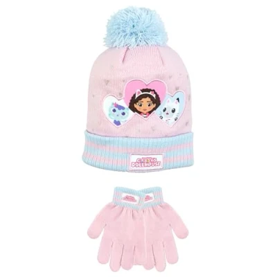 Afbeelding van Gabby&#039;s poppenhuishoed en handschoenenset voor meisjes Wintermuts handschoenen kinderen Muts Officiële Gabbys poppenhuis merchandise