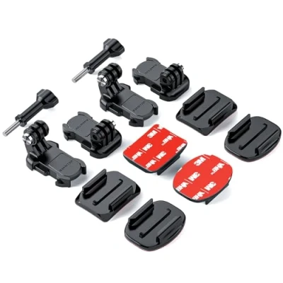 Afbeelding van Sametop Helm Kleverige Mounts Zelfklevende Buckle Mount Schroef Accessoire Kit Compatibel met GoPro Hero 13 12 11 10 Max 9 8 7 6 5 Session DJI Osmo Actiecamera&#039;s (12 in 1)