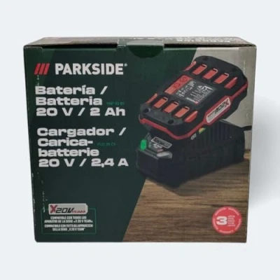 Afbeelding van Parkside Batterij 2 Ah 20 V + oplader compatibel met alle apparaten x team PAP A1 origineel onder blister