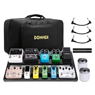 Afbeelding van Donner gitaar pedaal board case aluminium pedaalboard met tas, effectboard, 500 * 290 100mm, (DB 3)