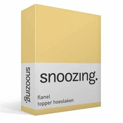 Afbeelding van Snoozing Flanel Hoeslaken Topper Tweepersoons 120x200 cm Geel