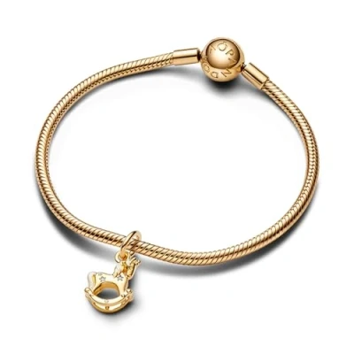 Afbeelding van Pandora 762978C01 Charm Dangle Heart Unicorn Bedel Bedels horloge Goudkleur