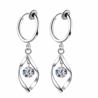 Afbeelding van Klem oorbellen zirkonia zilverkleur Zsa geen gaatje Charme Bijoux