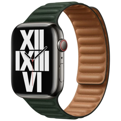 Afbeelding van Apple origineel Leather Link Watch S/M 38mm / 40mm 41mm Sequoia Green ML7P3ZM/A