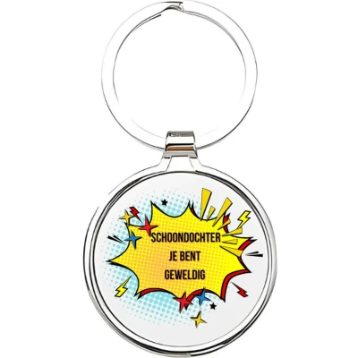 Afbeelding van Akyol Schoondochter sleutelhanger dochter de liefste kind Familie cadeautje cadeau girl 4 x 7,5 CM