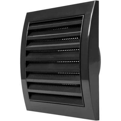 Afbeelding van Zwarte afzuigkap 100 mm / 4&quot; inch met ingebouwd ongediertebeschermingsscherm, zwart, ventilatierooster, HVAC uitlaatkanaalafdekking, uitlaatkap