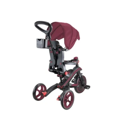 Afbeelding van GLOBBER Explorer Trike Opvouwbare 4 in 1 driewieler, loopfiets en kinderwagen 10/8,5 inch, TPR zitting, hoogte verstelbaar kindervoertuig