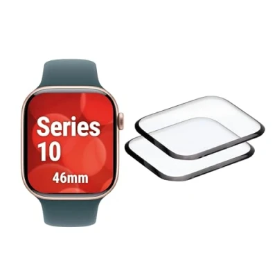 Afbeelding van Displex Unbreakable Full Cover Smart Glass Apple Watch 10 (46mm), 2 Pack, Ultra Thin, Edge to Edge, Eco Mount, Schermbeschermer, Smartwatch, Transparant, Apple, Gehard glas